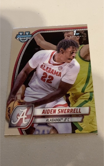 2024-25 Bowman University Chrome #3 Aiden Sherrell — front