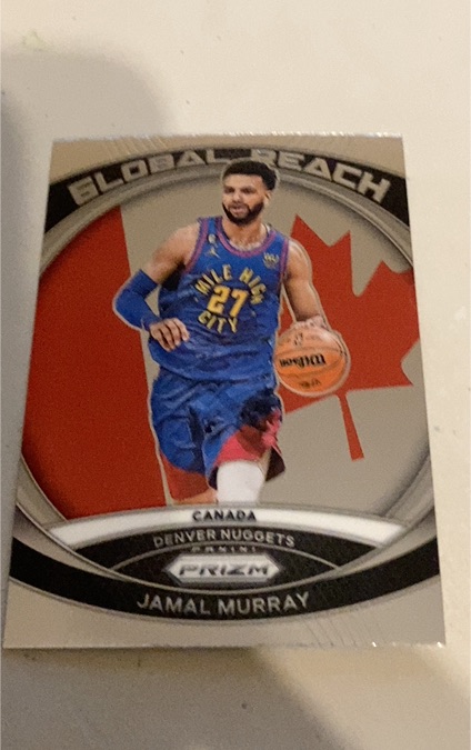 2023-24 Panini Prizm #9 Jamal Murray Global Reach Silver Denver Nuggets — front