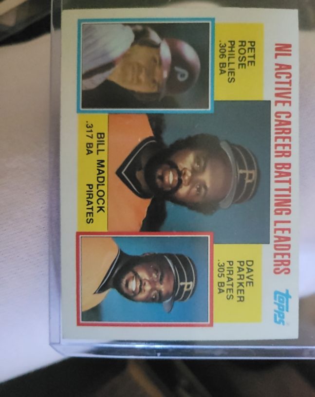 1984 Topps #701 Bill Madlock / Pete Rose / Dave Parker — front