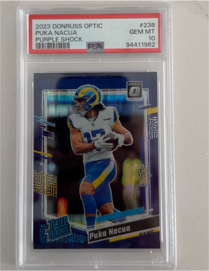 2023 Panini Donruss Optic #238 Puka Nacua Purple Shock — front