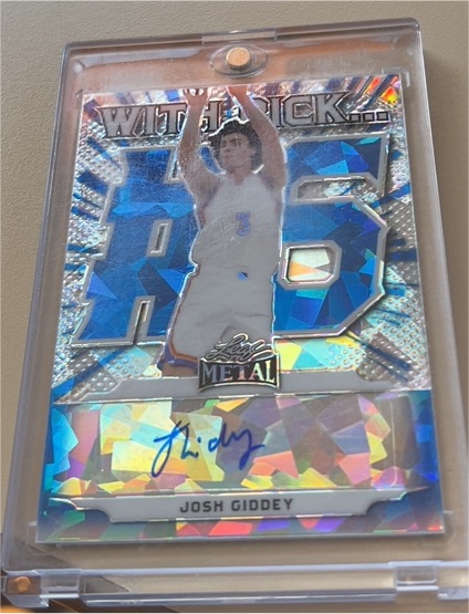 2021-22 Leaf Metal With Pick #WP-JG1 Josh Giddey Rookie Auto — front