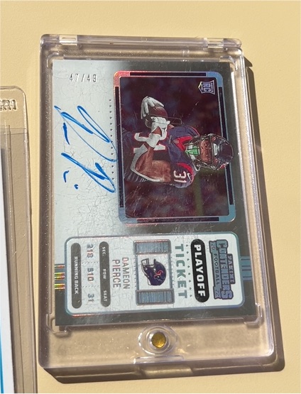 2022 Panini Contenders Dameon Pierce Rookie Ticket Auto #111 — front