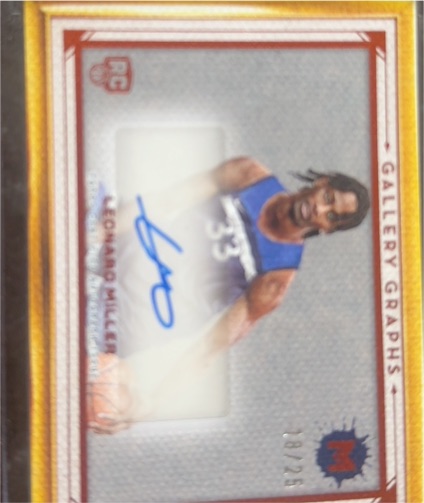 2023-24 Topps Motif #LM Leonard Miller Gallery Graphs Orange Auto /25 RC — front