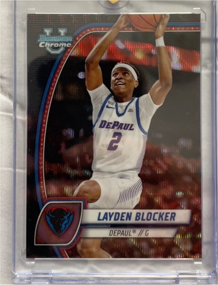 2024-25 Bowman University Chrome #95 Layden Blocker — front