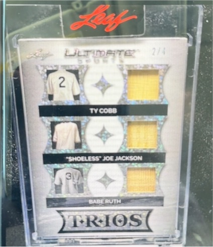 2024 Leaf Ultimate Sports Trios #2/4 Ty Cobb Shoeless Joe Jackson Babe Ruth — front