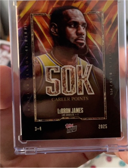 2025 Topps Now #12 LeBron James 50K Career Points — front