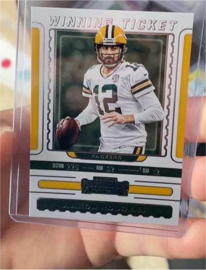 2019 Panini Contenders #WT-7 Aaron Rodgers Winning Ticket — front