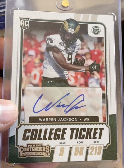 2021 Panini Contenders Draft Picks College Ticket #Warren Jackson — front