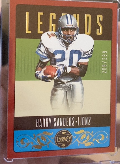 2023 Panini Legacy #102 Barry Sanders Legends Detroit Lions — front