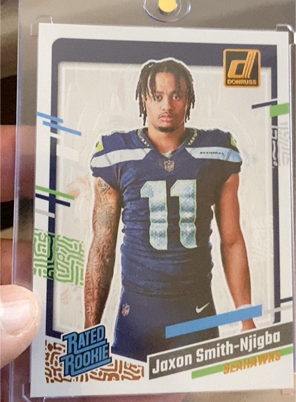 2023 Donruss #7 Jaxon Smith-Njigba Rated Rookie Canvas Portrait — front