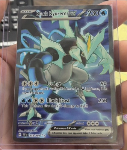 2024 Pokémon SV08 Surging Sparks #218 Black Kyurem ex — front