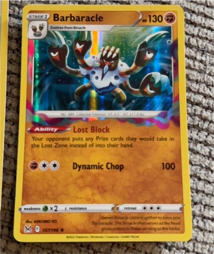 2022 Pokémon Lost Origin #107 Barbaracle — front