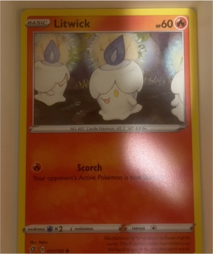 2020 Pokemon Sword & Shield Rebel Clash #31 Litwick — front