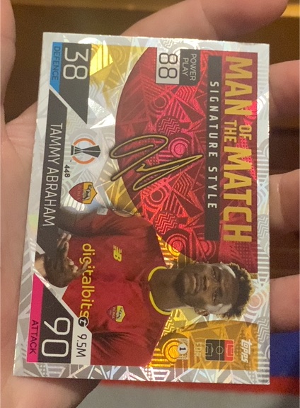 2022-23 Topps Match Attax #448 Tammy Abraham Man of the Match Signature Style — front