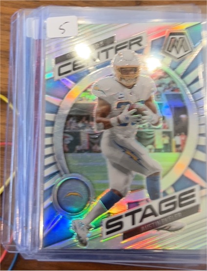 2023 Panini Mosaic Center Stage Silver Prizm #CS-JH Justin Herbert — front