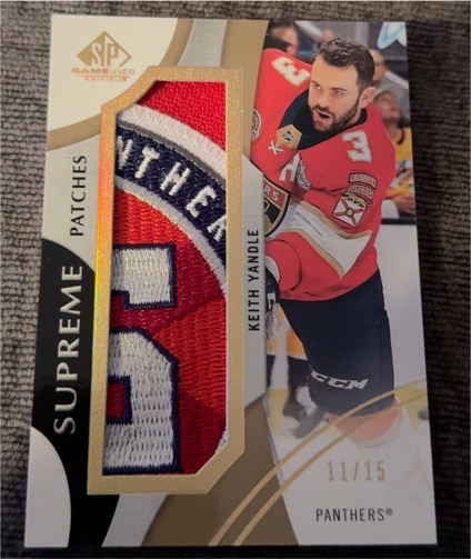 2019-20 Upper Deck SP Game Used Supreme Patches #SP-KY Keith Yandle — front