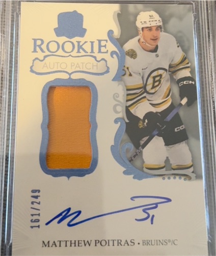 2023-24 Upper Deck The Cup #161 Matthew Poitras Rookie Auto Patch — front