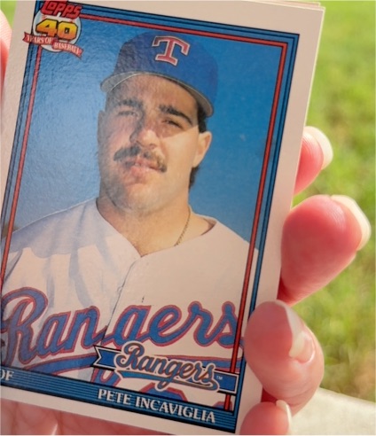 1991 Topps #172 Pete Incaviglia Texas Rangers 40 Years Of Baseball — front