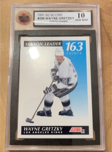 1991-92 Score #296 Wayne Gretzky Season Leader 163 Points — front