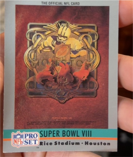 1990 Pro Set Super Bowl Collectibles #8 Super Bowl VIII — front