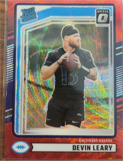 2024 Panini Donruss Optic #329 Devin Leary Rated Rookie Red Wave — front