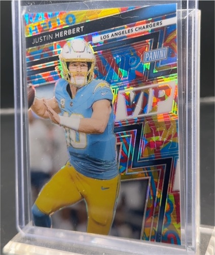 2025 Panini National VIP Gold Pack Hello Prizm Justin Herbert — front