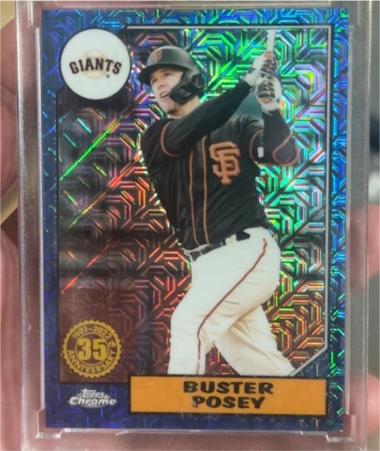 2022 Topps Chrome 1987 Silver Pack Mojo #T87C-90 Buster Posey — front