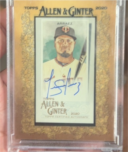 2020 Topps Allen & Ginter #MA-LA Luis Arraez Mini Framed Baseball Autographs — front
