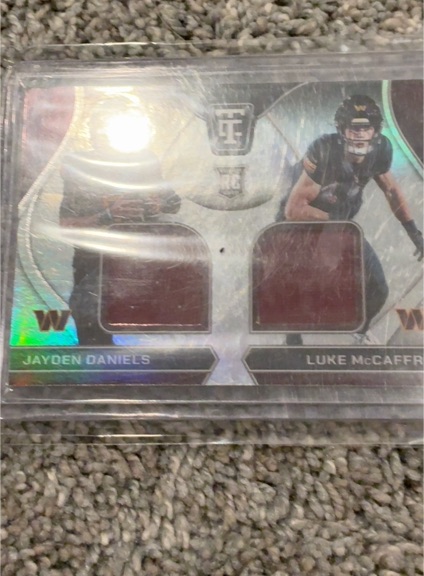 2024 Panini Totally Certified Rookie Dual Swatches #RDS-WAS Jayden Daniels Luke McCaffrey — front