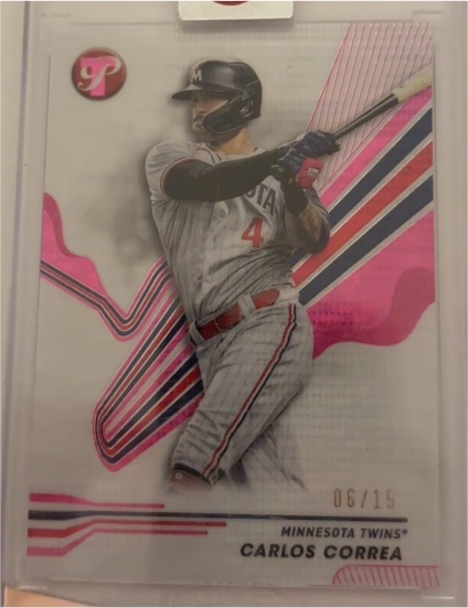 2024 Topps Pristine Pink Pulsar Refractor #06/15 Carlos Correa — front