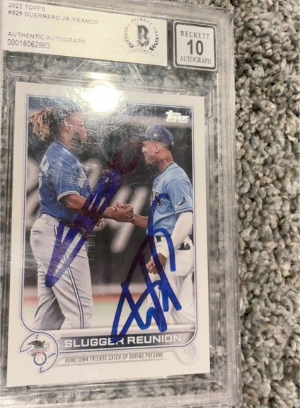2022 Topps #329 Vladimir Guerrero Jr/Wander Franco Slugger Reunion — front