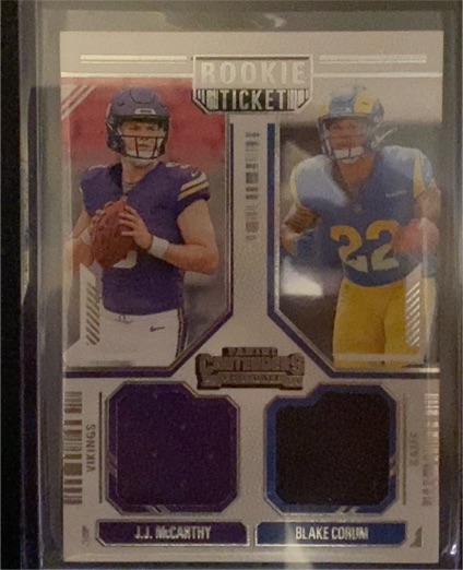 2024 Panini Contenders JJ McCarthy - Blake Corum Rookie Ticket Dual Patch #DS-2 — front