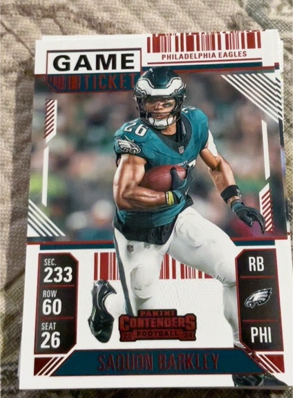 2024 Panini Contenders #80 Saquon Barkley Game Ticket — front
