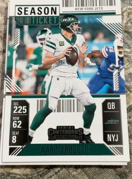 2024 Panini Contenders #78 Aaron Rodgers Season Ticket New York Jets — front
