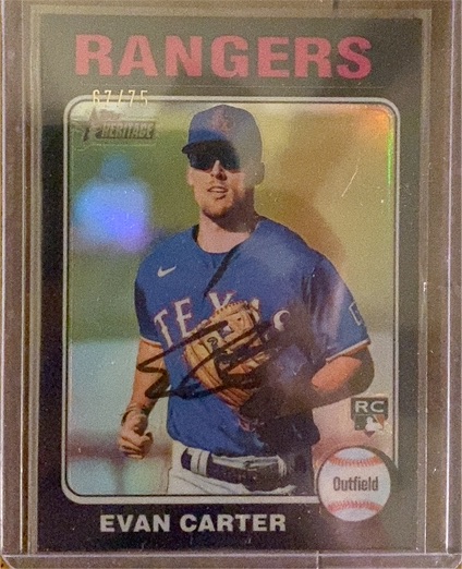 2024 Topps Heritage #170 Evan Carter — front