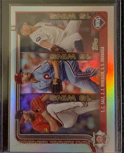 2025 Topps #234 National League Leaders Wins Chris Sale / Zack Wheeler / Shota Imanaga — front