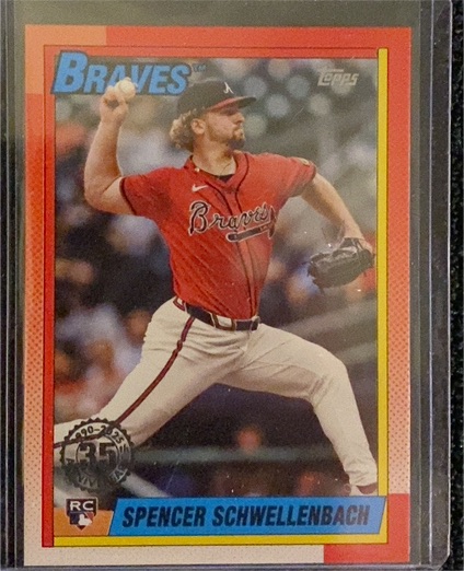 2025 Topps Series 1 #T90-34 Spencer Schwellenbach 1990 Topps Baseball 35th Anniversary — front