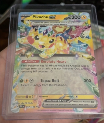 2024 Pokémon SV08 Surging Sparks #057 Pikachu EX — front