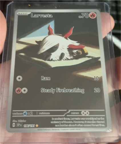 2024 Pokémon SV08: Surging Sparks #196/191 Larvesta — front