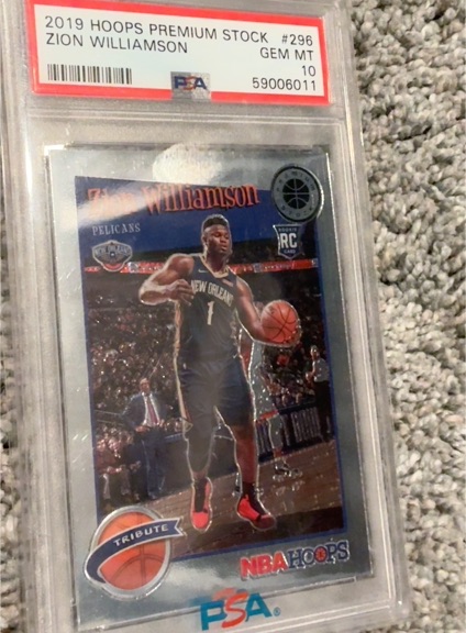 2019-20 Panini NBA Hoops Premium Stock #296 Zion Williamson — front