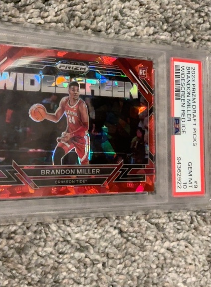 2023 Panini Prizm Draft Picks #19 Brandon Miller Widescreen Red Ice — front