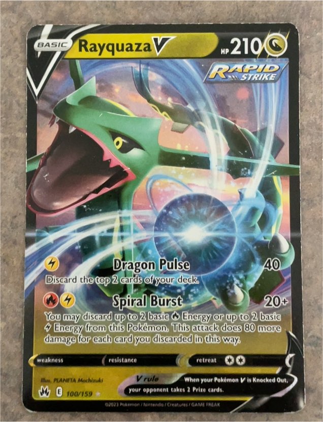 2023 Pokemon Crown Zenith #100 Rayquaza V — front