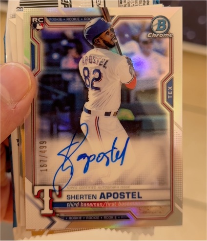 2021 Bowman Chrome #BCRA-SA Sherten Apostel — front