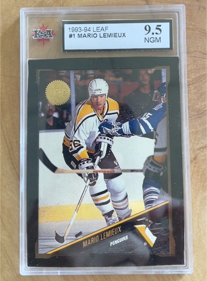 1993-94 Leaf #1 Mario Lemieux — front