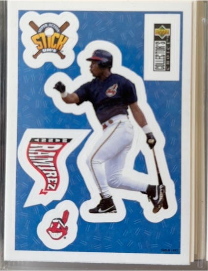1997 Upper Deck Collector's Choice #6 Manny Ramirez Stick'Ums — front