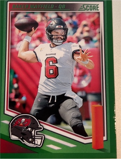 2025 Panini Score #213 Baker Mayfield Tampa Bay Buccaneers — front