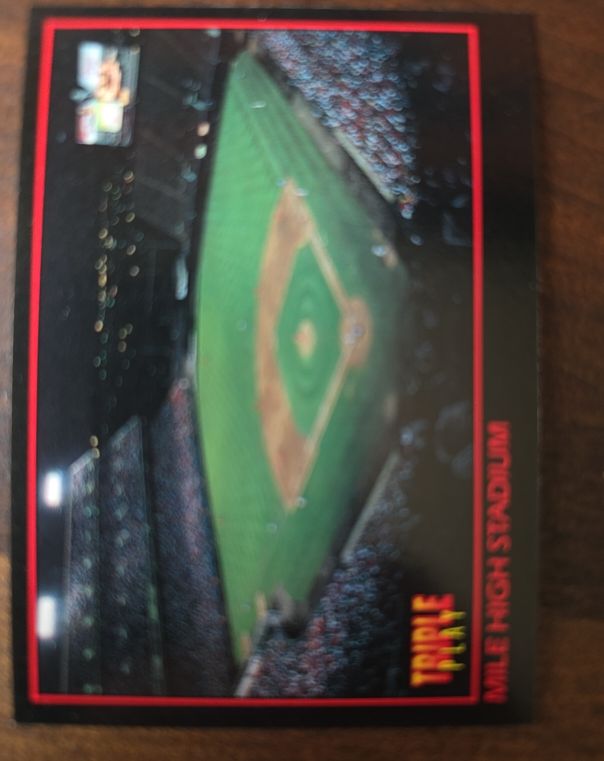 1993 Leaf Triple Play #127 Mile High Stadium — front
