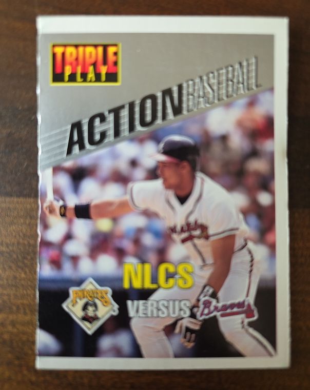 1993 Leaf Triple Play Action Baseball NLCS Pirates vs Braves — front