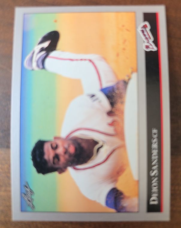1992 Leaf #448 Deion Sanders — front