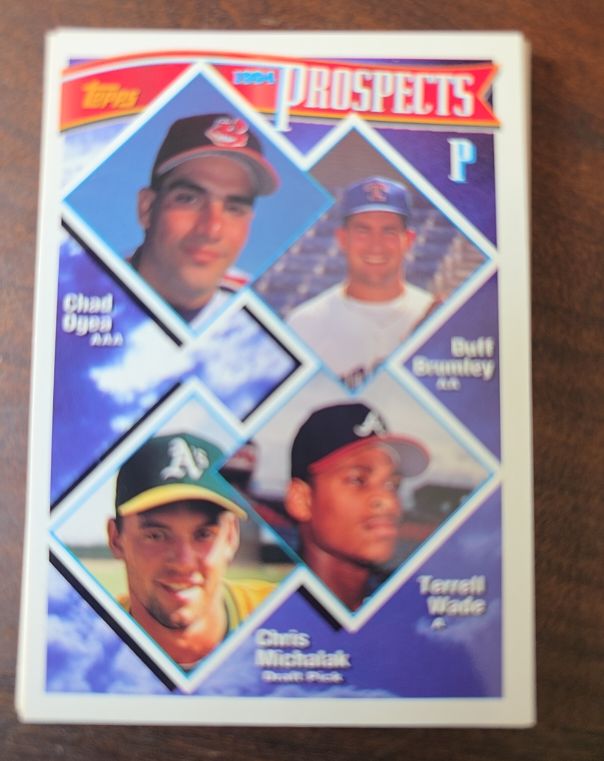 1994 Topps #316 Prospects Chad Ogea, Duff Brumley, Terrell Wade, Chris Michalak — front